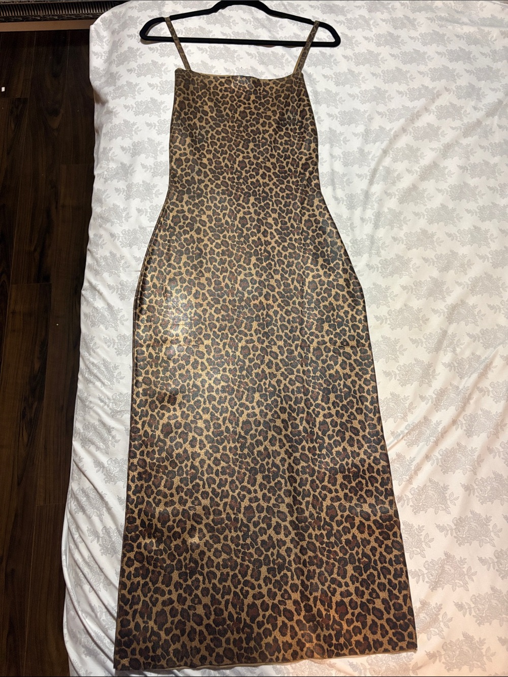 Zara Leopard Print Midi Slip Dress - Brown/Black